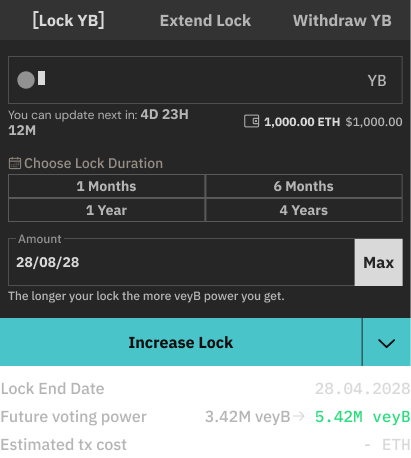 Locking more YB